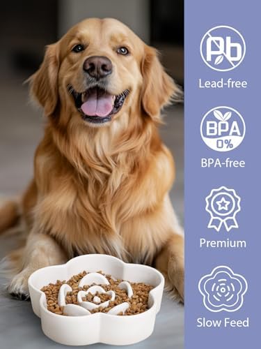 Ceramic Slow Feeder Dog/Cat Bowl 8" 11.3oz Medium Large - Image 5