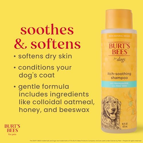 Burts Bees for Pets Itch Soothing Dog Shampoo, Honeysuckle, 16 Fl Oz, 6-Pk - Image 3