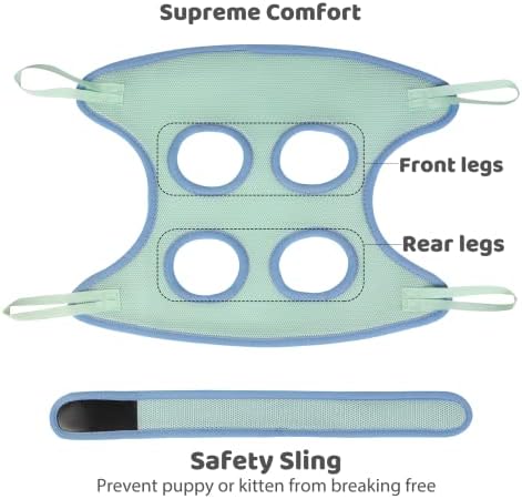 Guzekier Pet Dog Grooming Hammock Harness for Cats & Dogs, Dog Sling for Grooming, Dog Hammock Restraint Bag with Nail Clippers/Trimmer, Nail File, Pet Comb,Ear/Eye Care - Image 3