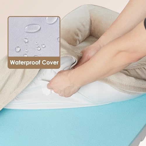 EHEYCIGA Orthopedic Dog Bed for Large Dogs, Waterproof Memory Foam, Non-Slip Bottom, Beige, 35"L x 22"W x 6.5"Th - Image 3