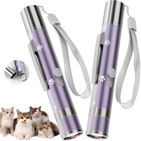 Cat Toys, 2 Pcs, Rechargeable, Interactive USB Chase Toy for Cats by OUMSIS