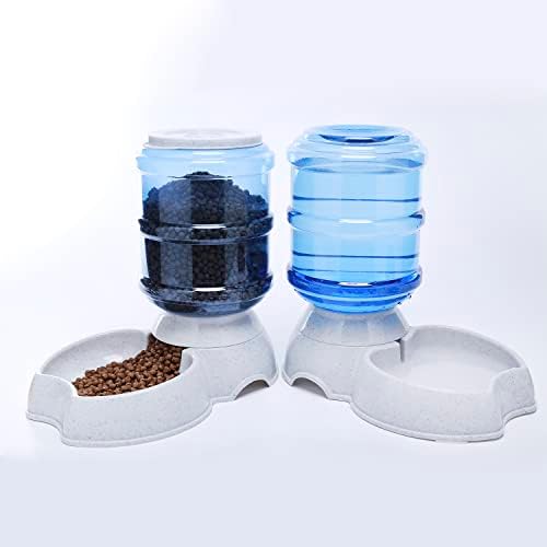 Pet Feeder and Water Food Dispenser Automatic Water Bowl for Dogs Cats, BPA-Free, Gravity Refill, Self Feeding for Small Medium Pets Puppy Kitten Rabbit - 1 Gallon 3.8L (Waterer + Feeder) - Image 3