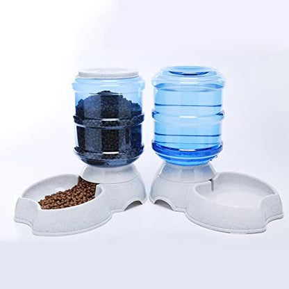 Pet Feeder and Water Food Dispenser Automatic Water Bowl for Dogs Cats, BPA-Free, Gravity Refill, Self Feeding for Small Medium Pets Puppy Kitten Rabbit - 1 Gallon 3.8L (Waterer + Feeder) - Image 3