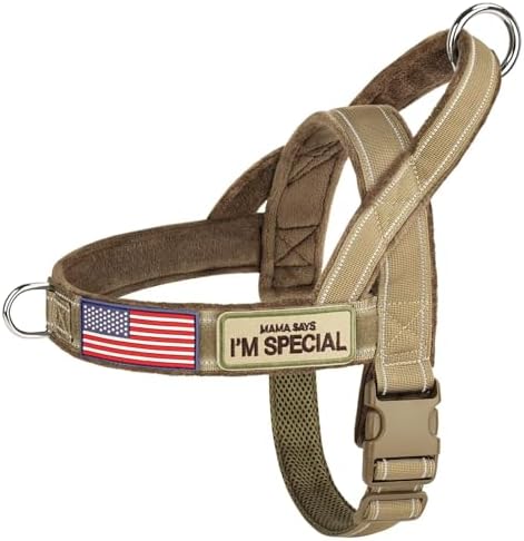 Forestpaw No Pull Dog Harness with Large Handle,Comfortable,M,Brown by Forestpaw