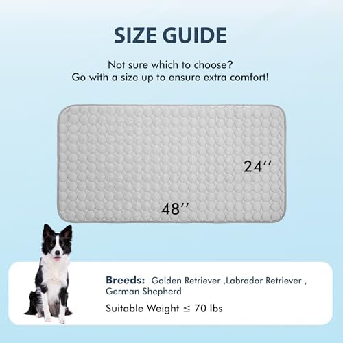 MICROCOSMOS Summer Cooling Mat & Sleeping Pad- Water Absorption Top, Materials Safe, Easy Carry, EZ Clean. Keep Cooling for Pets, Kids and Adults.(Grey, 48" x24") - Image 7