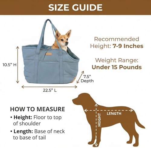 Plush Dog Purse Carrier for Small Dogs, Soft Dog Tote Bag with Safety Harness Clip, Cozy Pet Carrier for Dogs Under 15 lbs, Comfortable Dog Shoulder Carrier for Travel, Light Blue - Image 5