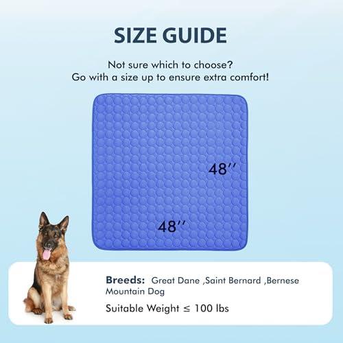 MICROCOSMOS Summer Cooling Mat & Sleeping Pad- Water Absorption Top, Materials Safe, Easy Carry, EZ Clean. Keep Cooling for Pets, Kids and Adults.(Navy Blue, 48" x48") - Image 7