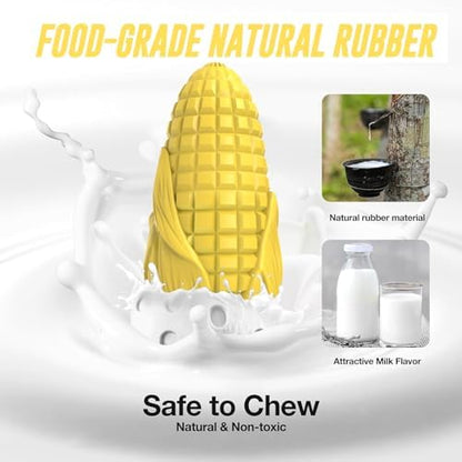 Dog Chew Toys for Aggressive Chewers,Idestructible Tough Durable Squeaky Interactive Dog Toys，Durable Dog Teeth Cleaning Toy for Medium Large Breeds，Corn Stick Toy (Yellow) (Pack of 2) - Image 4