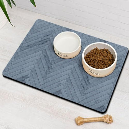 Dog Food Mats for Floors Absorbent, Pet Cat Food Mat - Quick Dry Dog Bowl Mats for Food and Water, Eco-Friendly Boho Pet Supplies by Ayiashiab