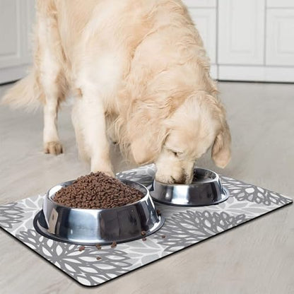 Dog Food Mat for Floors, Absorbent Pet Cat Food Bowl Mat, 17x27 in - Image 3