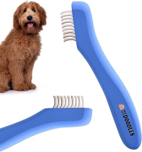 Dematting Comb for Dogs, Undercoat Rake Grooming Tool, Mat Remover, 9 Blade by WeLoveDoodles