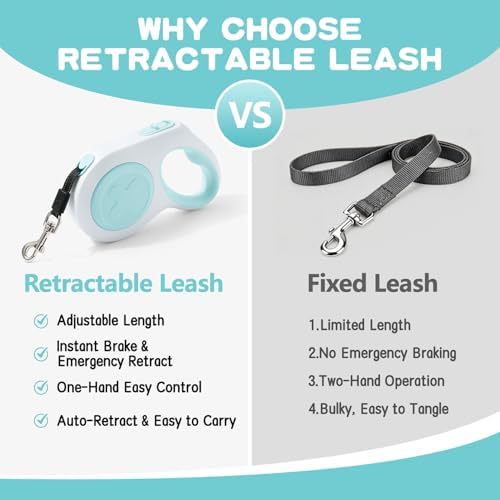 Retractable Dog Leash 9.84/16.4 ft, Tangle-Free One-Handed Brake - Image 4