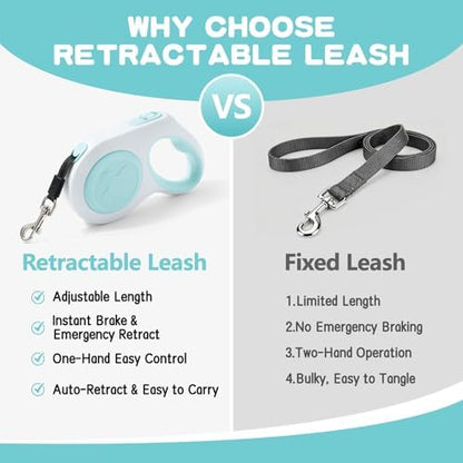Retractable Dog Leash 9.84/16.4 ft, Tangle-Free One-Handed Brake - Image 4
