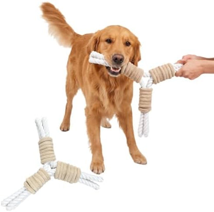 3 Way Dog Toys, Dog Tug Toy for Multiple Dogs and Aggressive Chewers by Unknown