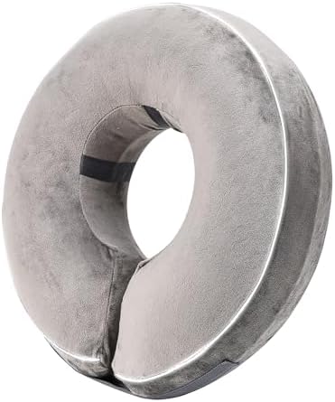 Inflatable Reflective Dog Cone Collar Alternative After Surgery,Doggie Recovery Dount Neck Ecollar,Adjustable Soft Dog Cone Collar for Small Medium Large Dogs (Grey, XL) by Unknown