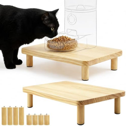 Elevated Cat Food Stand for Automatic Feeders, 13.5 x 7.8, 2 Pack by LACRTOPE