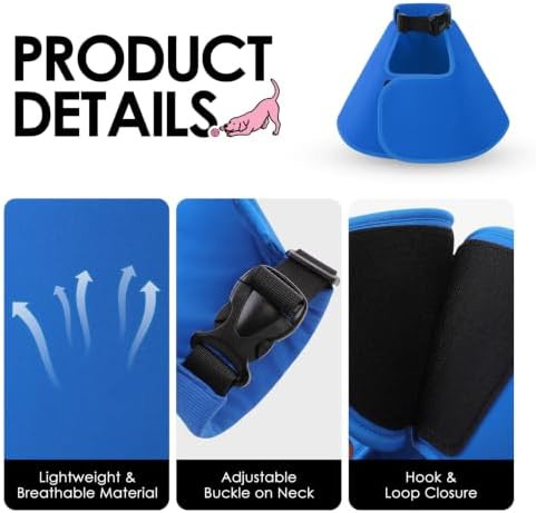 AOFITEE Soft Cone for Large Dogs, Adjustable Dog Cones to Stop Licking - Image 2