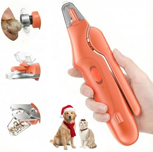 2 in 1 Dog Nail Clippers & Cat Nail Clippers Trimmers for Large Medium Small Dogs Cats Claw Trimmer Quick Sensor and Safety Guard USB Rechargeable Dogs Nail Trimmer with Catcher & 2 LED Lights by Unknown