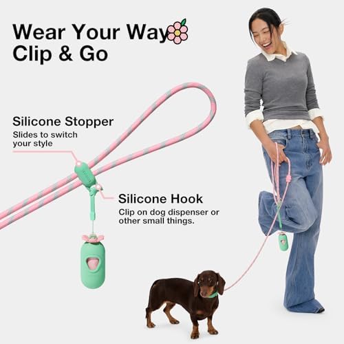 VETRESKA Crossbody Hands Free Dog Leash, 5FT Adjustable Leash (Flora) - Image 3