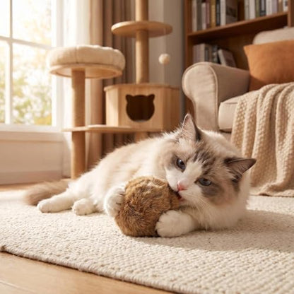 6 Pcs Faux Rabbit Fur Cat Toys with Catnip – Fuzzy Cats Balls for Indoor Cats, Fake Rabbit Fur Ball Cat Toy for Playtime - Image 4