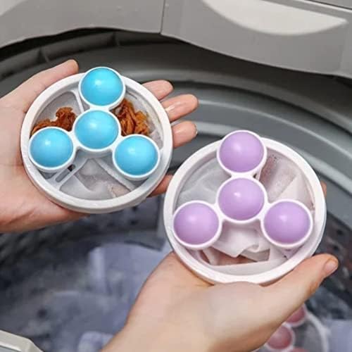 Washing Machine Pet Hair Remover, 3 Pcs Pet Hair Remover Push Bubble Washer Balls Multifunctional Reusable No-Winding Pet Hair Remover with Mesh - Image 3