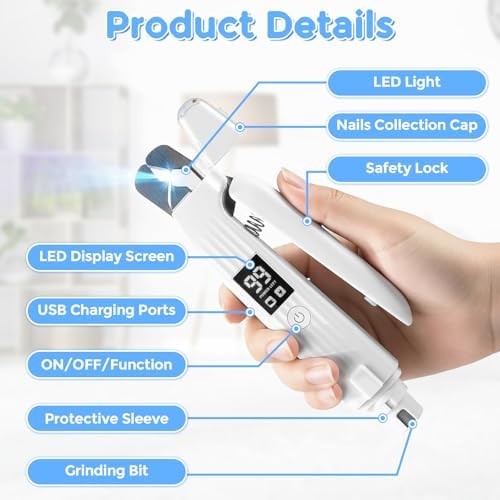 2-in-1 Dog & Cat Nail Clippers and Grinder, Led Pet Nail Trimmers - Image 7