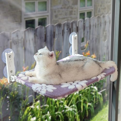 Cute Cat Window Perch, Foldable Cat Window Hammock, Purple by Yaning