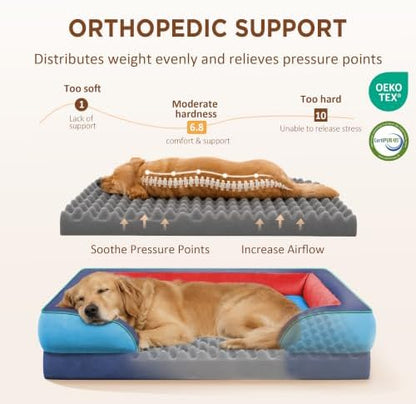 Comfort Expression Orthopedic Dog Beds for Large Sized Dog with Bolster - Image 2