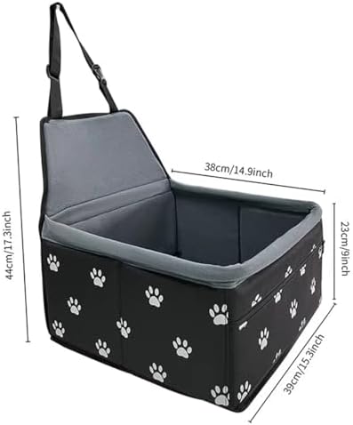 Pet Dog Booster Seat, Upgrading the Framed wall to Prevent Collapse，Breathable and Foldable Pet Car Basket，Removable andWashable pet car seat (Plush Black) - Image 2
