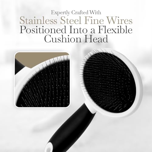 Fuller Brush Slicker Pet Brush - Angled Fine Steel Wires - Ergonomically Designed Rubberized Handle For Comfort & Control - Remove Shedding & Matted Hair - Tool For Grooming Dogs & Cat - Image 3