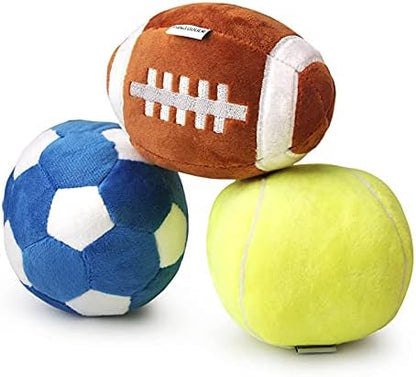 Dog Soccer Ball 3 Pack Squeaky Toy for Small Medium Dogs by PIANG+GOUER