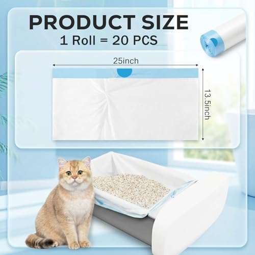 20 Count Heavy Duty Liners for Litter-Robot 3/4 | 25" x 15.6" Drawstring Waste Bags | Compatible Cat Litter Box Bag Replacement - Image 2