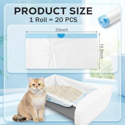 20 Count Heavy Duty Liners for Litter-Robot 3/4 | 25" x 15.6" Drawstring Waste Bags | Compatible Cat Litter Box Bag Replacement - Image 2