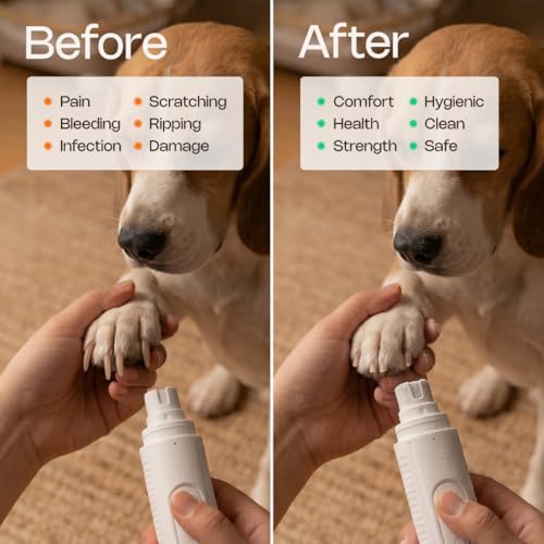 Dog Nail Grinder with LED Light, USB-C Rechargeable Pet Trimmer - Image 3
