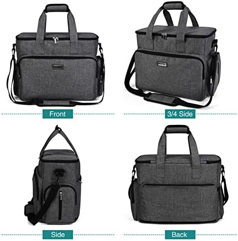 BAGLHER Dog Travel Bag, Airline Approved Pet Tote Organizer with Multi-Function Pockets, 2 X Food Storage Containers and 2 X Collapsible Bowls, Perfect Weekend Pet Travel Set for Dog, Cat Grey - Image 2
