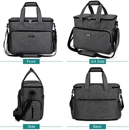 BAGLHER Dog Travel Bag, Airline Approved Pet Tote Organizer with Multi-Function Pockets, 2 X Food Storage Containers and 2 X Collapsible Bowls, Perfect Weekend Pet Travel Set for Dog, Cat Grey - Image 2