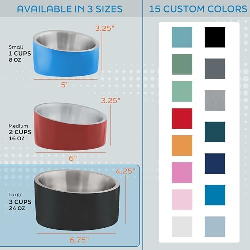 Master Pet Supply Stainless Steel Slanted Dog Cat Food Bowl 24 oz Pistachio - Image 2