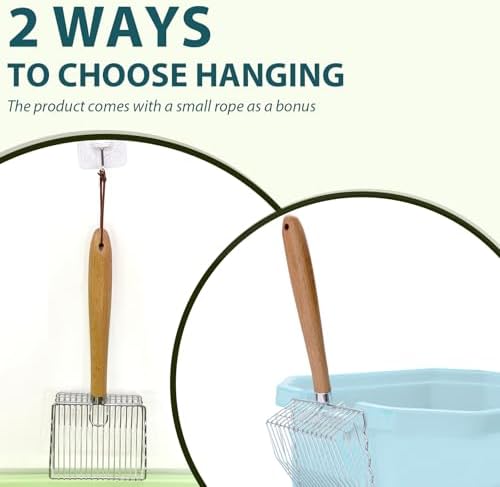 Cat Litter Scoop, Kitty Metal Scooper with Hook and Hole, Non Stick - Image 6