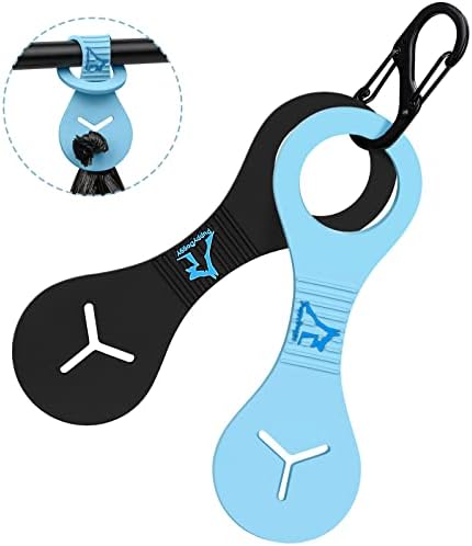 Dog Poop Bag Holder for Leash Waste Bag Carrier Dog Poop Bag Dispenser for Walking Running Bicycle Accessory 2 Pieces (Black + Blue) by PuppyDoggy