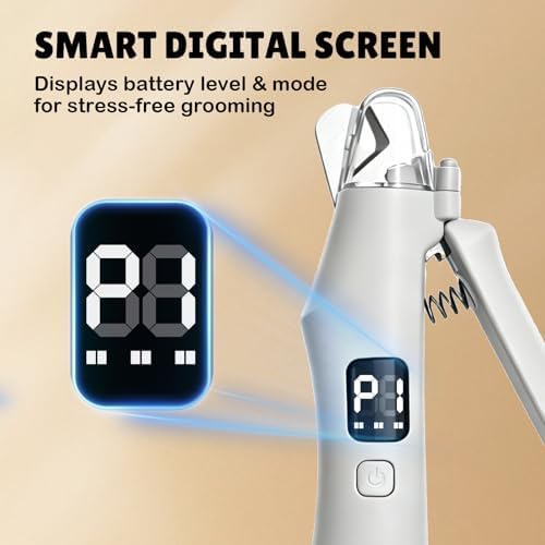 2-in-1 Dog Nail Clippers and Grinder with LCD Battery Display - Professional Cat Claw Trimmer with Built-in Safety Light & Guard, Ultra Quiet Rechargeable Pet Claw Grooming Tool for Large & Small Pets - Image 4