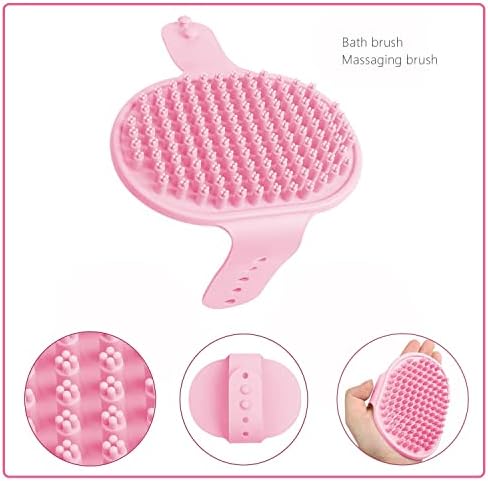 Small Animal Pet Grooming Kit with Pet Shedding Slicker Brush, Bath Massage Glove, Pet Grooming Comb, Nail Clipper Trimmer for Rabbit, Puppy, Kitten, Guinea Pig, Hamster, Ferret (Pink) - Image 6