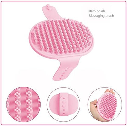 Small Animal Pet Grooming Kit with Pet Shedding Slicker Brush, Bath Massage Glove, Pet Grooming Comb, Nail Clipper Trimmer for Rabbit, Puppy, Kitten, Guinea Pig, Hamster, Ferret (Pink) - Image 6