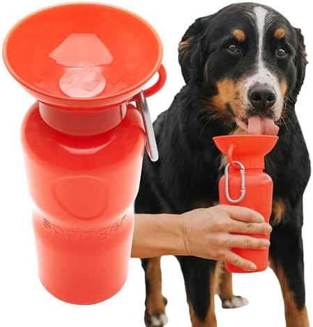 Springland 22oz Classic Portable Dog Water Bottle with Built-in Bowl, Poppy by Springland