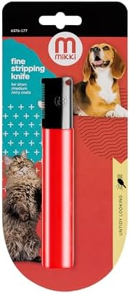Mikki Dog, Puppy Grooming Stripping Knife - Hand Stripping Blade Tool for Fine Hair Coats, Red - Image 4