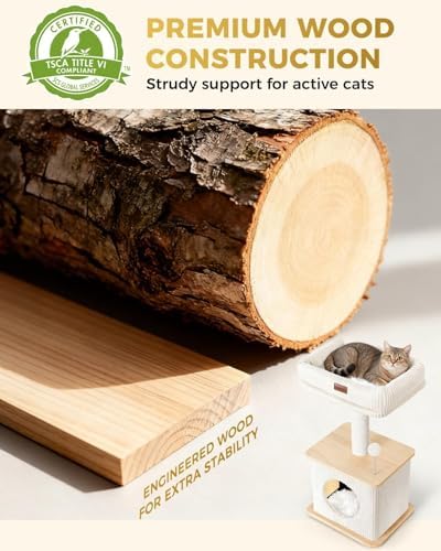 Small Cat Tree for Indoor Kittens, 30" Compact Modern Cat Tower - Image 4