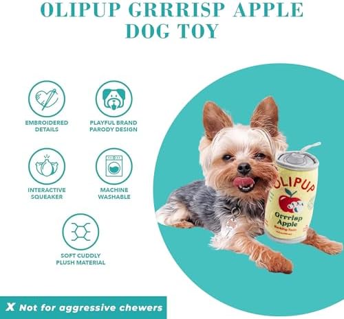 Haute Diggity Dog Olipup Plush Dog Toy, Drink Parody Stuffed Chew Toys - Image 4