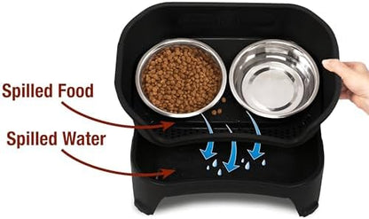 Neater Feeder Express Mess Proof Dog Bowls Elevated for Medium to Large Sized Breed, No Spill Raised Dog Food Bowl Stand, Stainless Steel Food and Water Bowl Set, Pet Dish Feeding Station, Black - Image 3