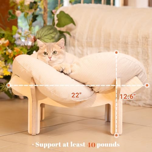 CHEERHOME PETS Elevated Cat Bed for Indoor Cats Couch Sofa Flower - Image 5