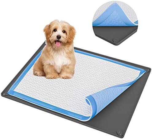 Dog Pee Pad Holder Tray Fits for 28” x 30” Pee Pads - 1 Pack - Grey by Skywin