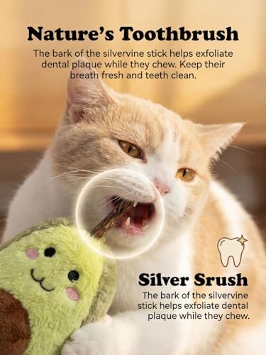 Cat Plush Toy [6000mg A+ Natural Catnip & Silvervine] with Teething Stick - Image 2